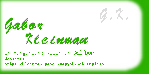 gabor kleinman business card